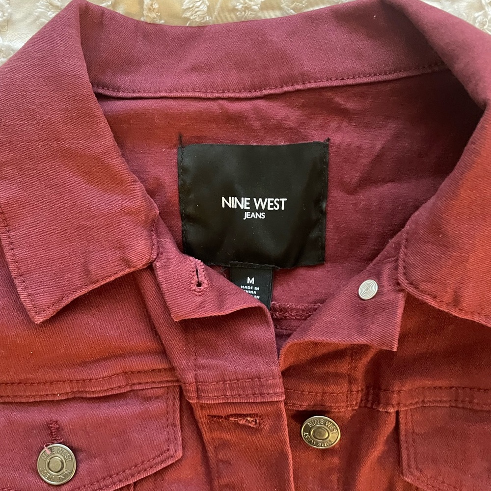Nine West Maroon Denim Jacket
